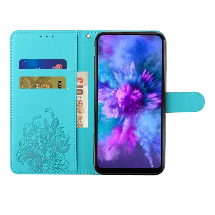 A-One Brand - Tiger Flower Plånboksfodral till Galaxy A32 5G - Turkos