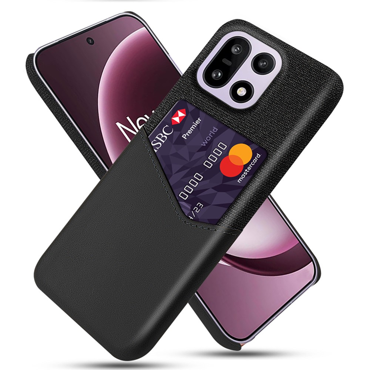 Mobilskal till OnePlus 15 5G Korthållare Cloth Texture - Svart (Svart) | 2353 | AlltMobil