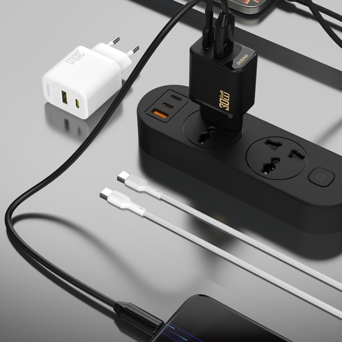 Dudao - Dudao Snabbladdare USB-C USB-A PD 30W GaN med USB-C Kabel A27TCEU - Svart