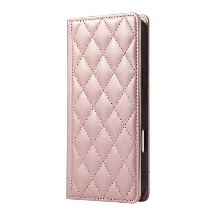 A-One Brand - iPhone 17 Air Plånboksfodral RFID Rhombus Läder - Roséguld