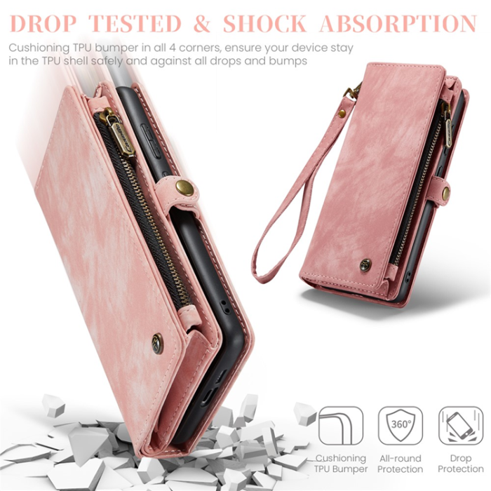 Caseme - CASEME Galaxy S25 Plånboksfodral Med Rem - Rosa