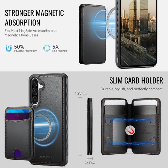 OEM - JEEHOOD Samsung Galaxy A56 5G Fodral KonstLäder - Svart