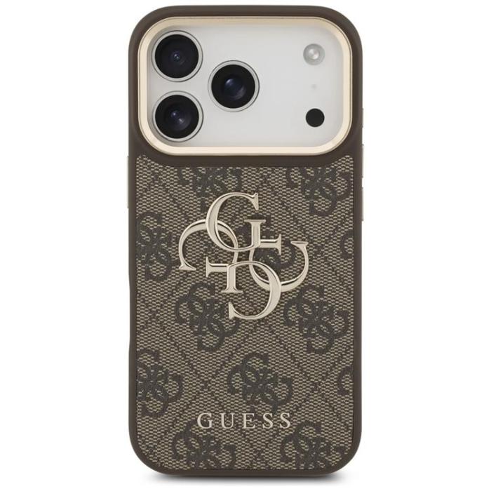 Guess - Guess iPhone 17 Pro Mobilskal 4G Big Classic Logo Big Strap Metal - Brun
