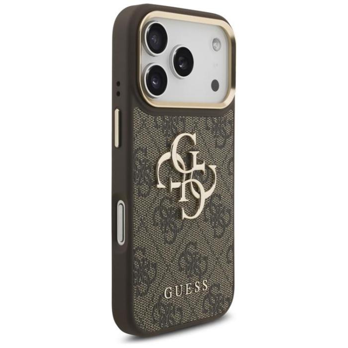 Guess - Guess iPhone 17 Pro Mobilskal 4G Big Classic Logo Big Strap Metal - Brun