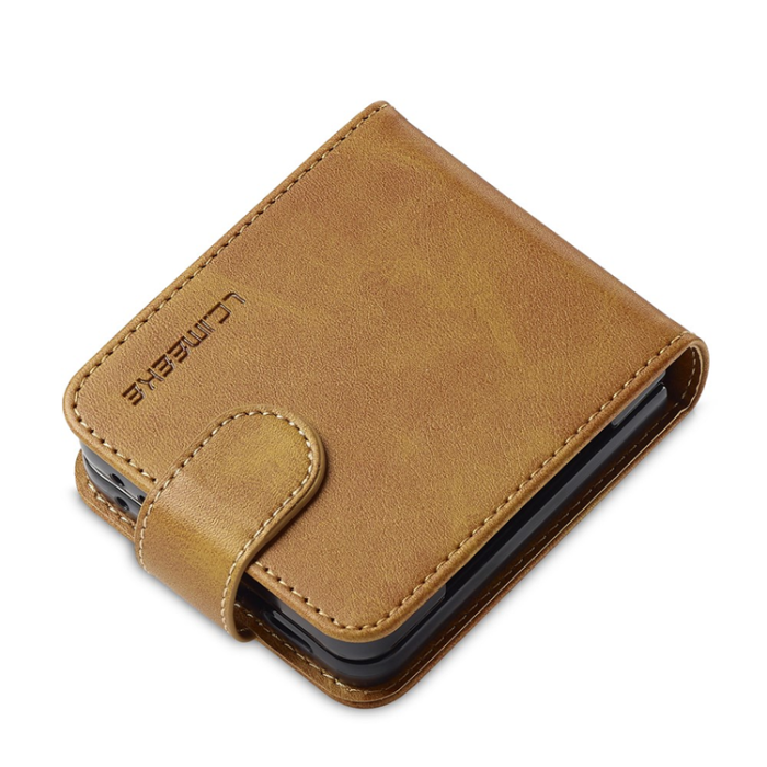 LC.imeeke - LC.IMEEKE Galaxy Z Flip 7 Plånboksfodral Calf Texture - Gul