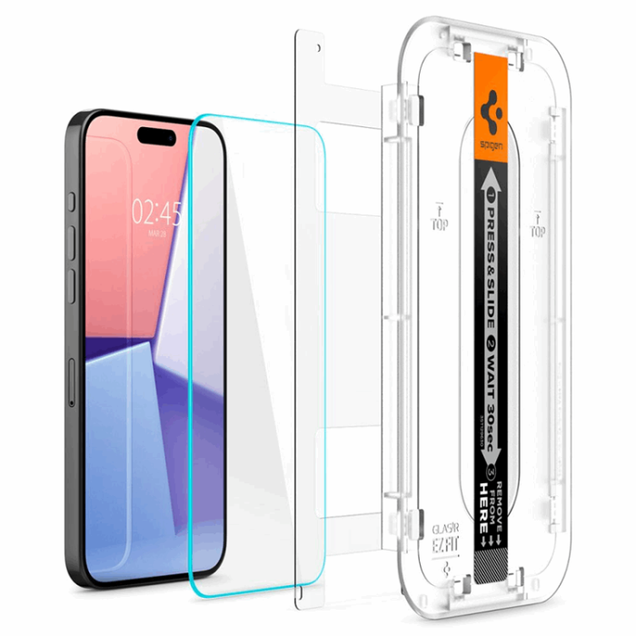 Spigen - [2-Pack] Spigen iPhone 15 Pro Härdat Glas Skärmskydd 'EZ' Fit