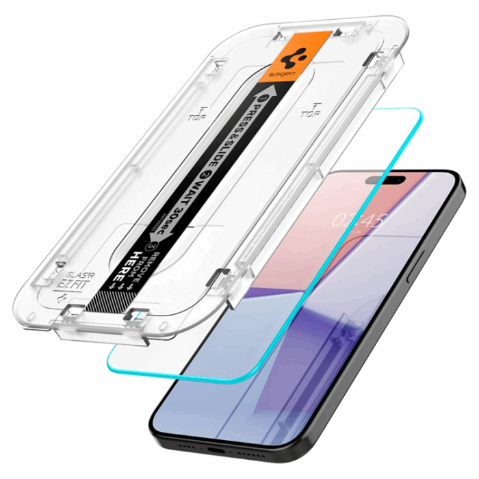 Spigen - [2-Pack] Spigen iPhone 15 Pro Härdat Glas Skärmskydd 'EZ' Fit