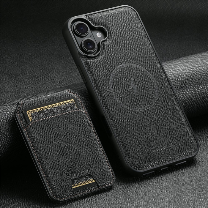 SUTENI - SUTENI iPhone 17 Mobilskal MagSafe Cross Texture H18 - Svart