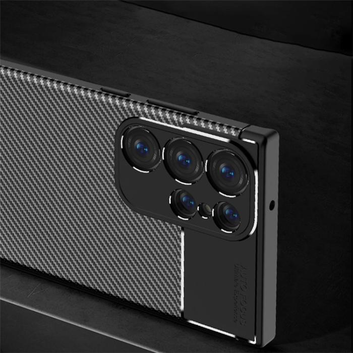 A-One Brand - Galaxy S23 Ultra Skal Carbon Fiber Texture - Svart