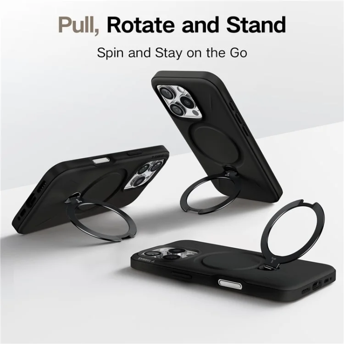 Torras - Torras iPhone 16 Pro Max Mobilskal Magsafe Ostand Q Pro - Svart