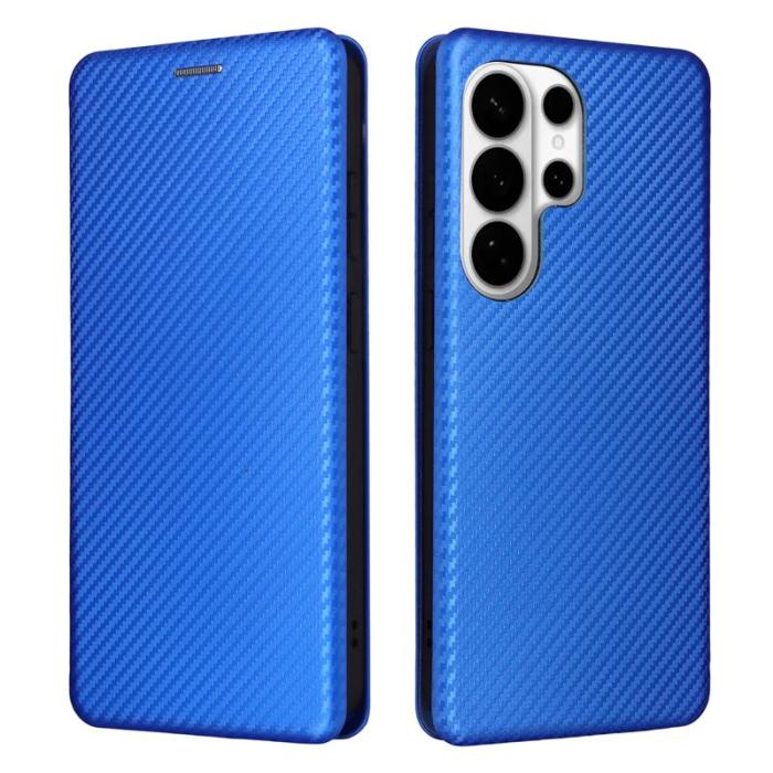 DIERFENG - Mobilskal till Samsung Galaxy S26 Ultra Kolfiber Textur Stöttålig Konstläder Blå
