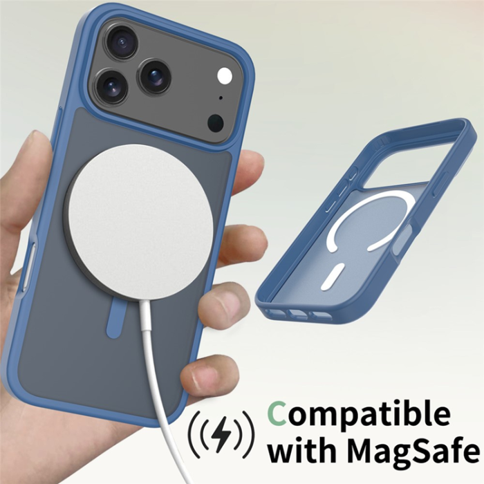 A-One Brand - iPhone 17 Pro Max Mobilskal MagSafe Acrylic Skin Touch - Blå