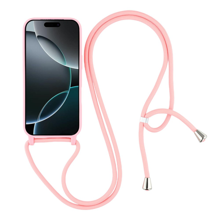A-One Brand - iPhone 17 Pro Max Mobilskal TPU Shockproof med Lanyard - Rosa