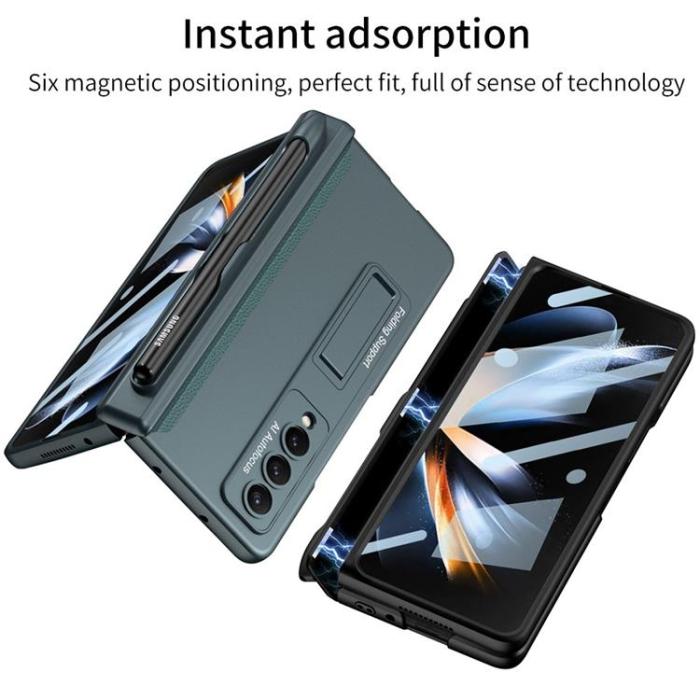 GKK - GKK Galaxy Z Fold 4 Skal Magnetic Kickstand - Vinröd