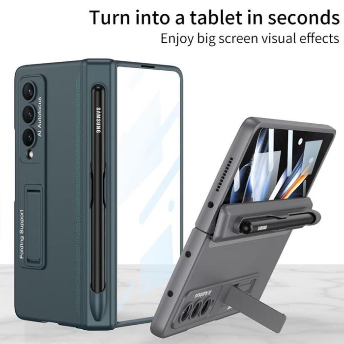 GKK - GKK Galaxy Z Fold 4 Skal Magnetic Kickstand - Vinröd