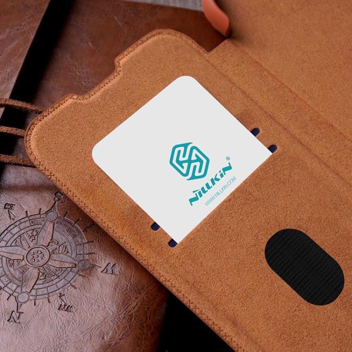 Nillkin - Nillkin Galaxy A54 5G Plånboksfodral Qin Läder Pro - Brun