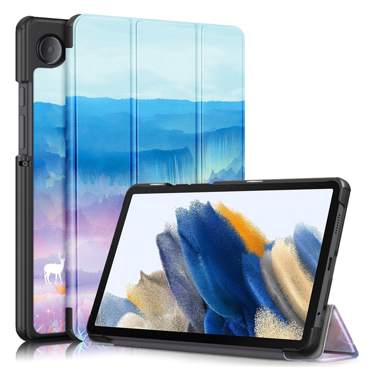Galaxy Tab A9 Fodral Pattern Printing Tri-fold Konstläder (Fantasi) | 2353 | AlltMobil