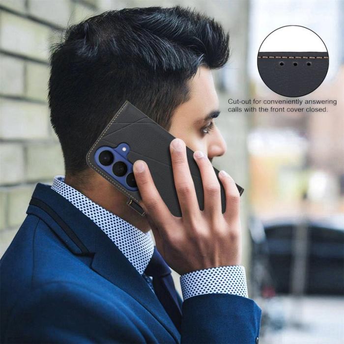 BINFEN COLOR - BINFEN Samsung Galaxy A57 Plånboksfodral Konstläder RFID Skydd - Svart