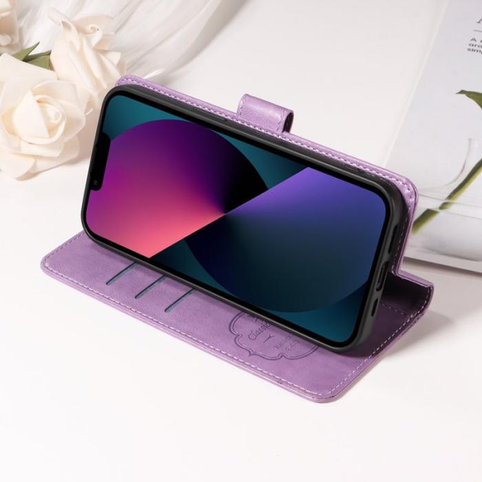 OEM - Samsung Galaxy A57 Plånboksfodral Konstläder Blomtryck - Lila