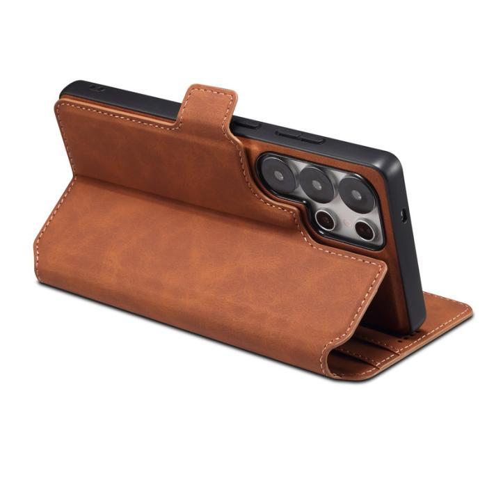 DENIOR - DENIOR B06 Samsung Galaxy S25 Ultra Plånboksfodral Konstläder + TPU Brun