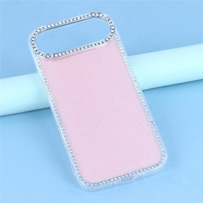 A-One Brand - iPhone Air Mobilskal Rhinestone Edge - Glitter Ljusrosa