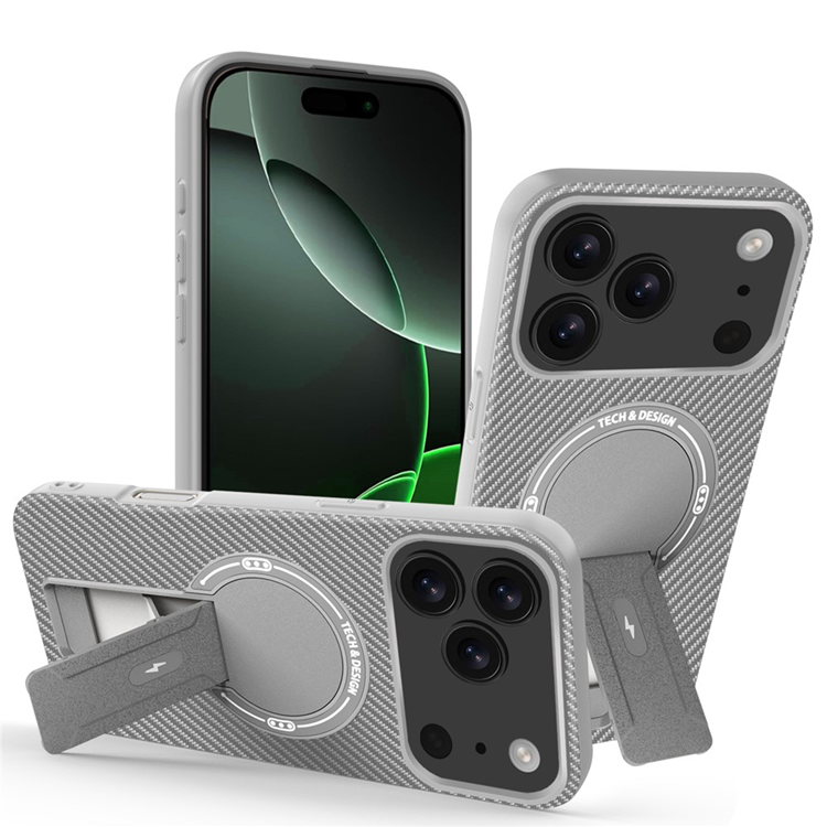 iPhone 17 Pro Max Mobilskal MagSafe Kickstand Carbon Fiber | 2353 | AlltMobil