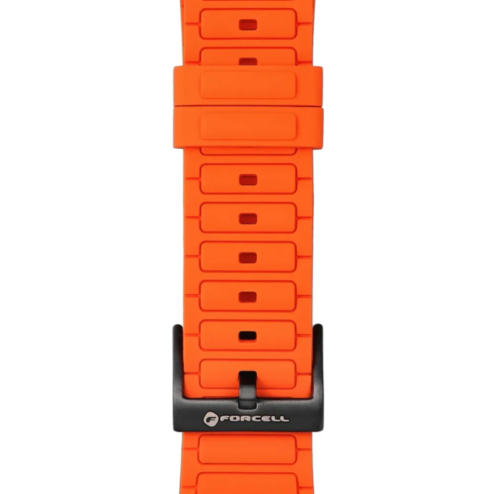 Forcell - Forcell Apple Watch (42/44/45/49) Armband Silikon - Orange