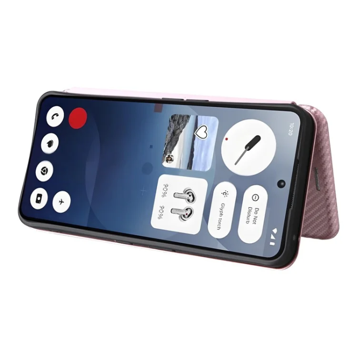 A-One Brand - Nothing Phone (3a) Plånboksfodral Läder Carbon Fiber