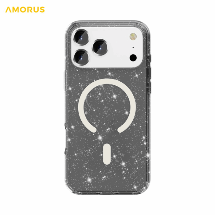 AMORUS - AMORUS iPhone 17 Pro Mobilskal Magsafe Glitter Powder PC + TPU
