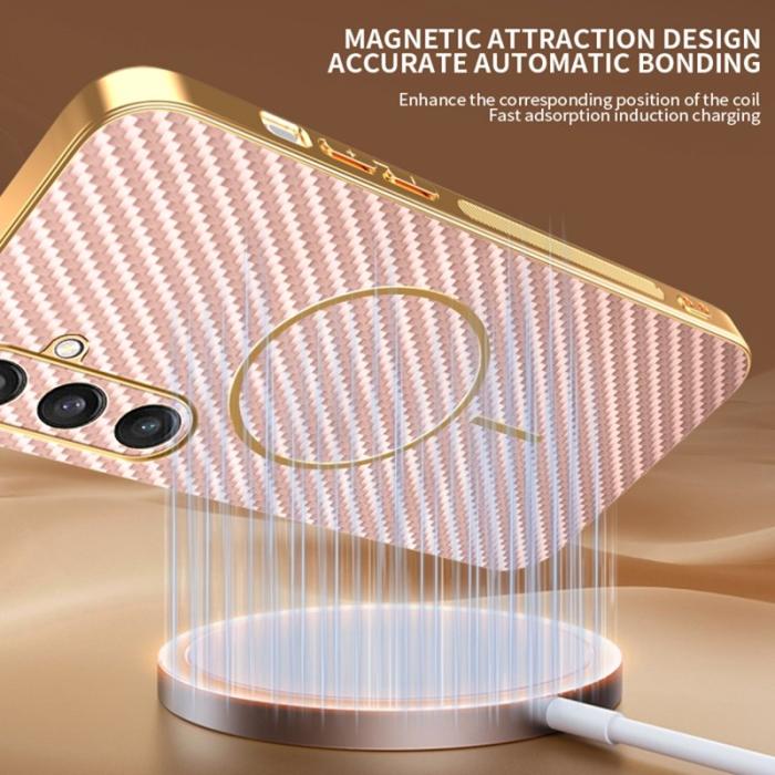 OEM - Mobilskal till Samsung Galaxy S26 Kolfiber Texturerad TPU - Rosa
