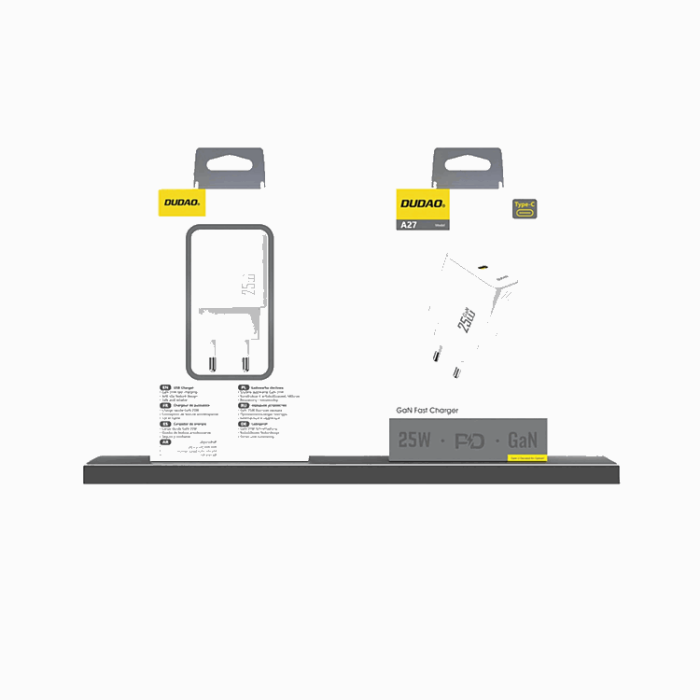 Dudao - Dudao Snabbladdare 25W A27 GaN USB-C - Vit