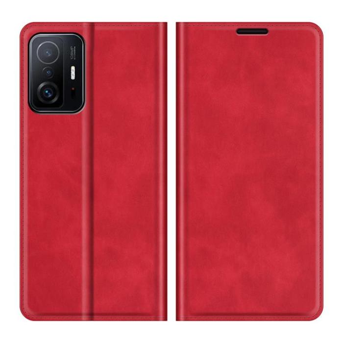 A-One Brand - Skin Touch Läder Fodral Xiaomi 11T / 11T Pro - Röd