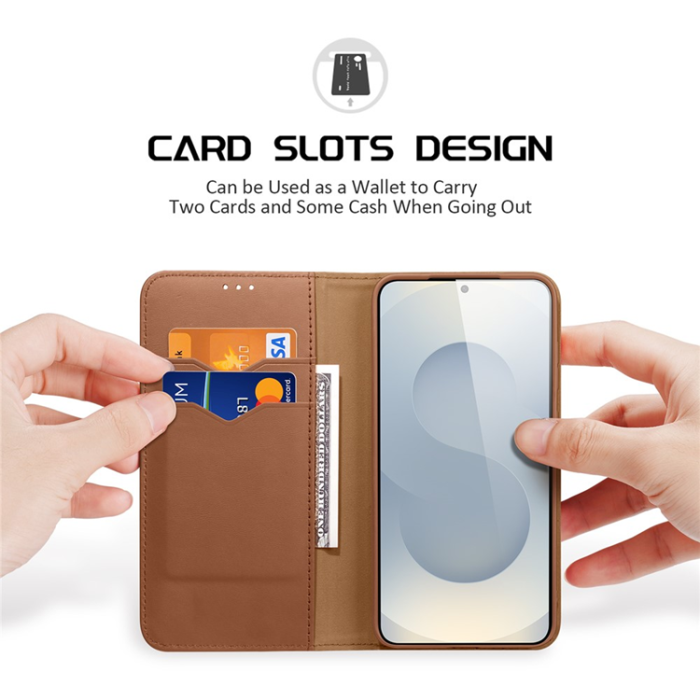 Dux Ducis - Dux Ducis Galaxy S25 Edge Plånboksfodral Äkta Läder Hivo RFID