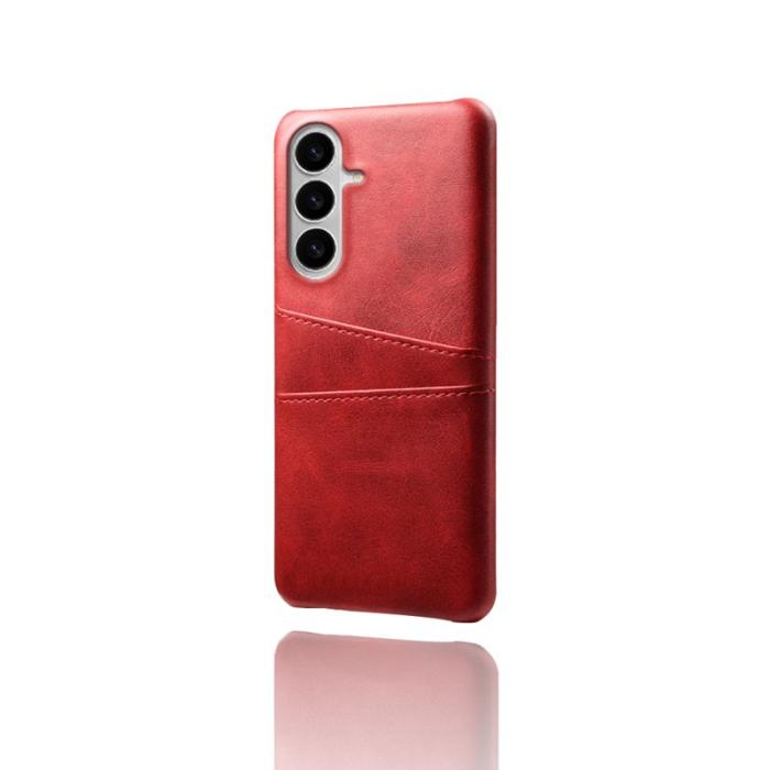 OEM - Mobilfodral för Samsung Galaxy S26 Plus Konstläder med kortfack - Röd