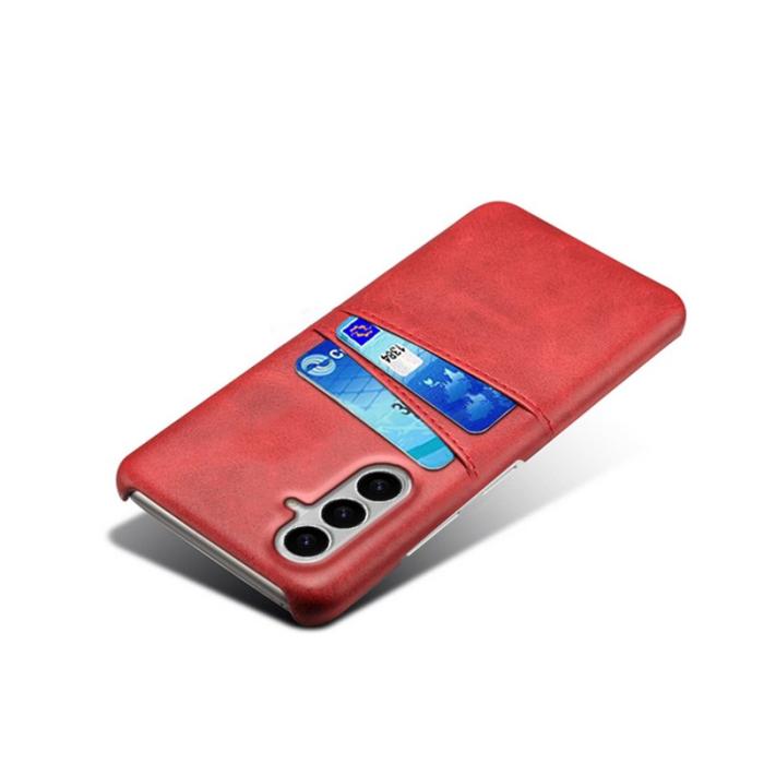 OEM - Mobilfodral för Samsung Galaxy S26 Plus Konstläder med kortfack - Röd