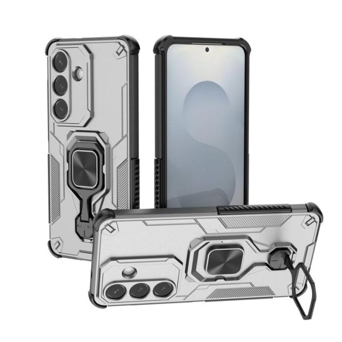 WANLONFENG - WANLONFENG Mobilskal för Samsung Galaxy S26 PC + TPU Kickstand - Grå