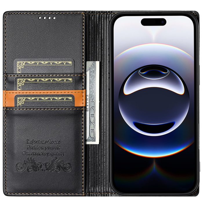 N.BEKUS - N.BEKUS iPhone Air Plånboksfodral RFID Blocking P3 - Svart
