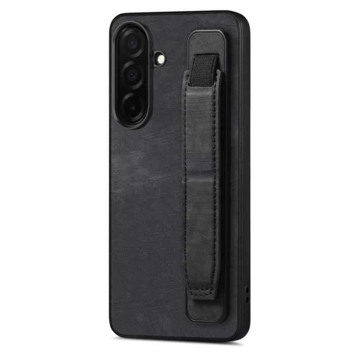 OEM - Mobilfodral för Samsung Galaxy S26 Plus Kickstand Konstläder + TPU - Svart