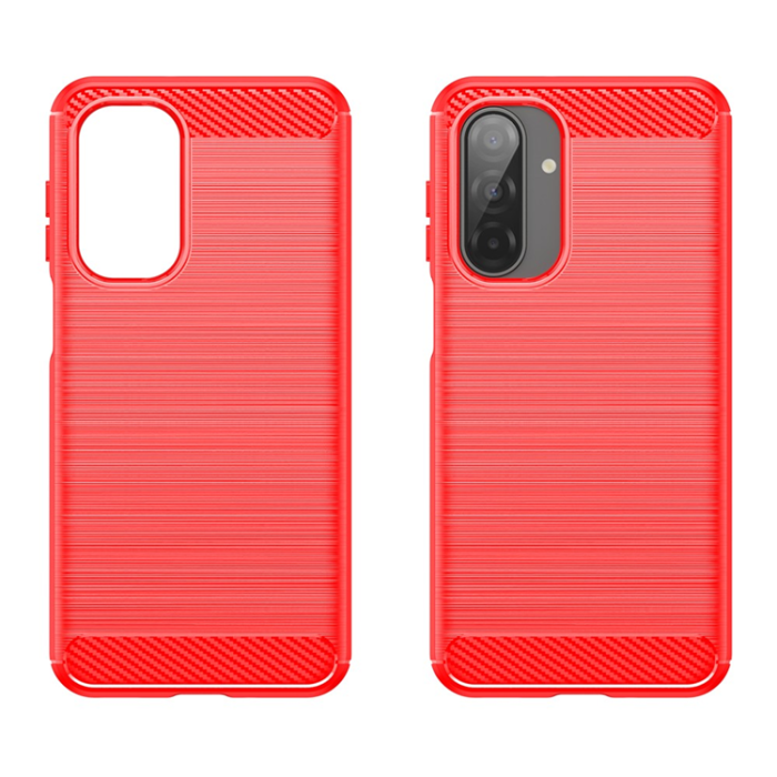 A-One Brand - Galaxy A17/A26 Mobilskal Carbon Fiber Brushed - Röd