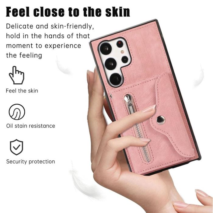 OEM - Mobilfodral för Samsung Galaxy S26 Ultra Konstläder RFID - Roséguld