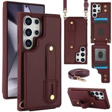 OEM - Mobilskal f&ouml;r Samsung Galaxy S26 Ultra Kickstand Kortfack TPU - Vinr&ouml;d
