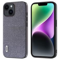 ABEEL - ABEEL Mobilskal till iPhone 14 Plus Glitter Svart PU L&auml;der TPU Skydd