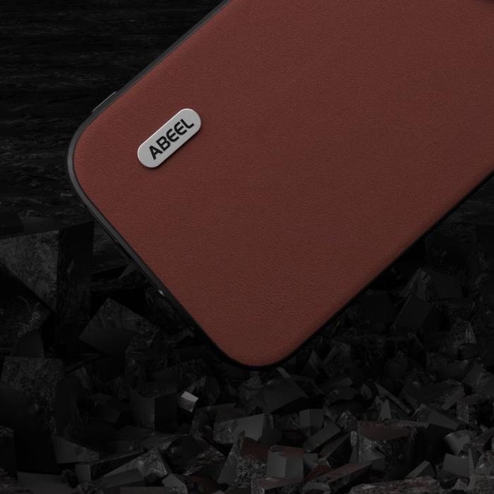 ABEEL - ABEEL Mobilskal till iPhone 14 Plus Äkta Läder Coated Brun