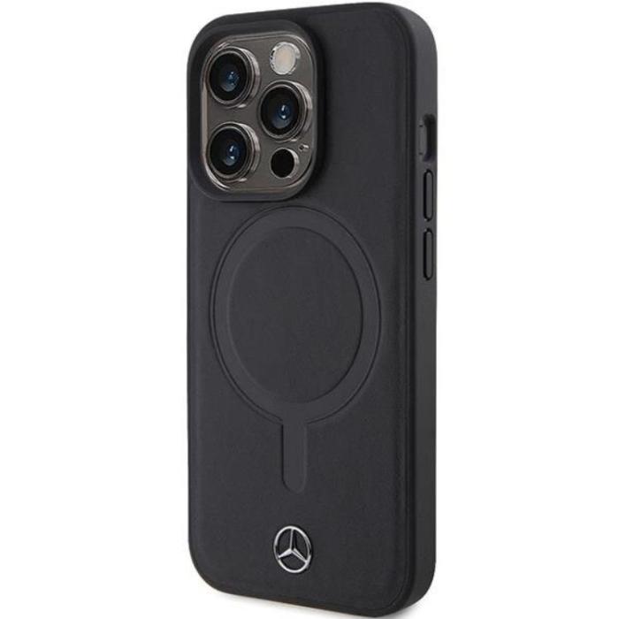 Mercedes - Mercedes iPhone 15 Pro Mobilskal Magsafe Smooth Läder - Svart