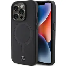 Mercedes - Mercedes Mobilskal till iPhone 15 Pro Magsafe Smooth L&auml;der - Svart
