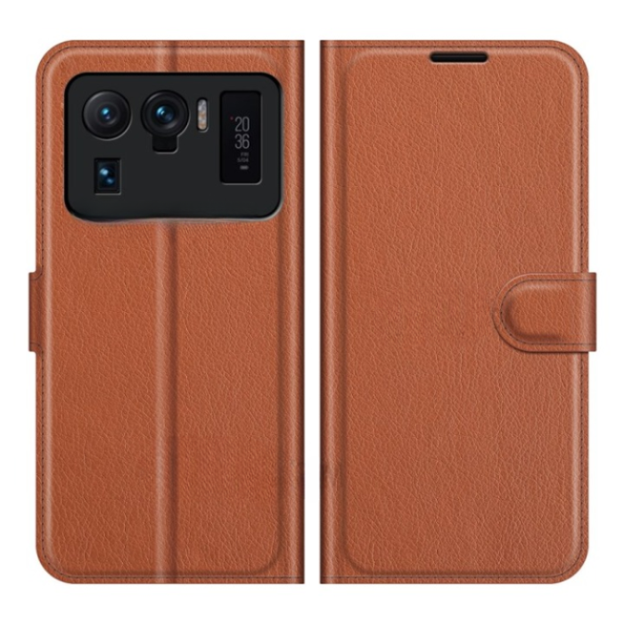 OEM - Xiaomi Mi 11 Ultra Plånboksfodral Folio Flip Kickstand - Brun