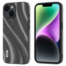ABEEL - ABEEL Milky Way Mobilskal till iPhone 14 Plus PU L&auml;der Gr&aring;