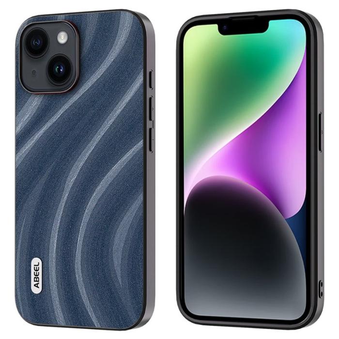 ABEEL - ABEEL Milky Way Mobilskal till iPhone 14 Plus PU Läder Blå