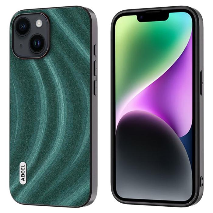 ABEEL - ABEEL Milky Way Mobilskal till iPhone 14 Plus PU Läder Grön