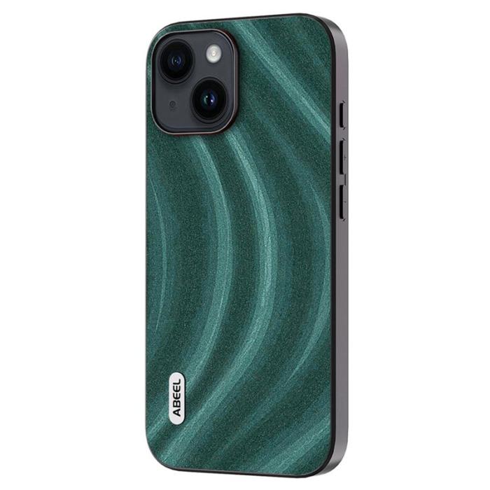 ABEEL - ABEEL Milky Way Mobilskal till iPhone 14 Plus PU Läder Grön